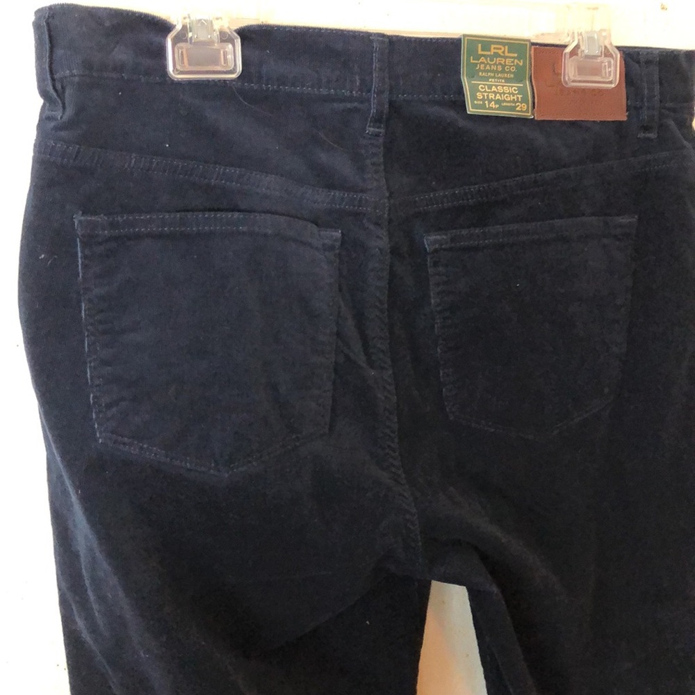 Ralph Lauren Corduroy Pants Classic Straight Black Size 14P NWT - Picture 5 of 8